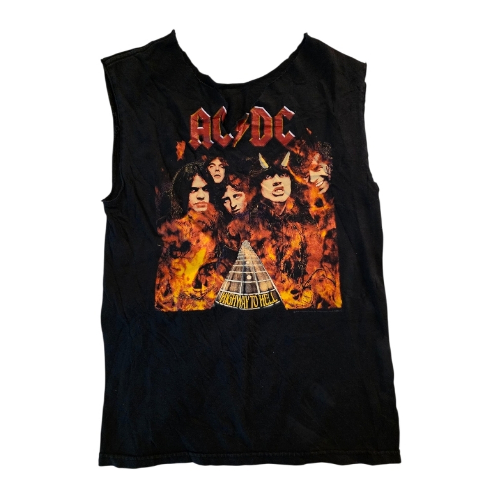 AC/DC Black and Orange DIY Tank Top